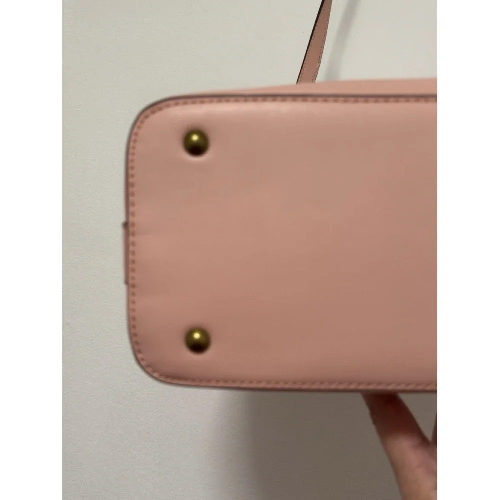 anne klein blush pink satchel handbag Gold Hardware Detachable Crossbody Strap